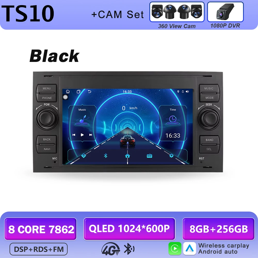 Android autoradio AUTO Carplay voor FORD C-Max Connect Fiesta Fusion Galaxy Kuga Mondeo S-Max Transit Focus GPS multimediaspeler