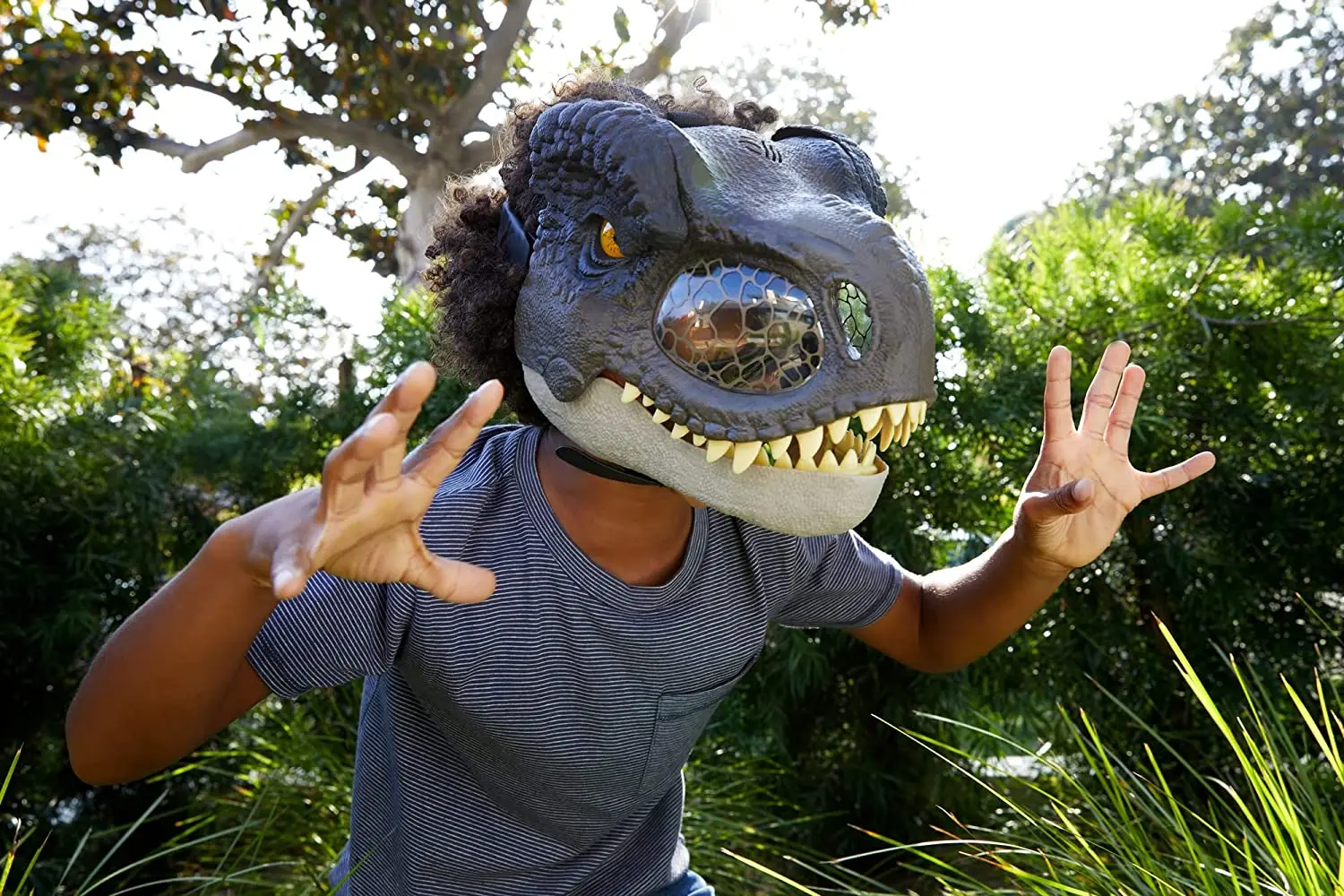 Original Jurassic World Dominion Tyrannosaurus Rex Chomp N Roar Mask Children Toy BLUE CLAWS VELOCIRAPTOR BLUE CHOMP N ROAR MASK