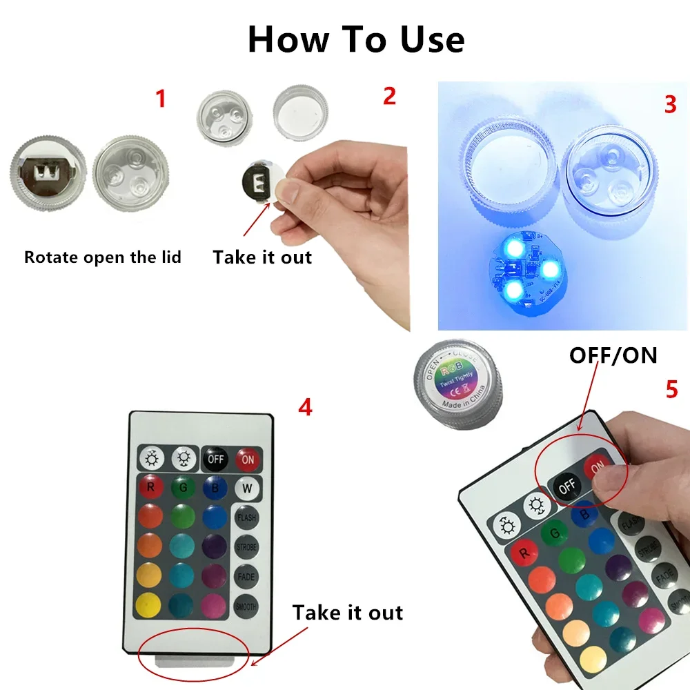 3 LED Underwater Light 16 Colors RGB IP68 Waterproof Swimming Pool Accessories Light Outdoor Submersible Lights for Pond Vase image 5
