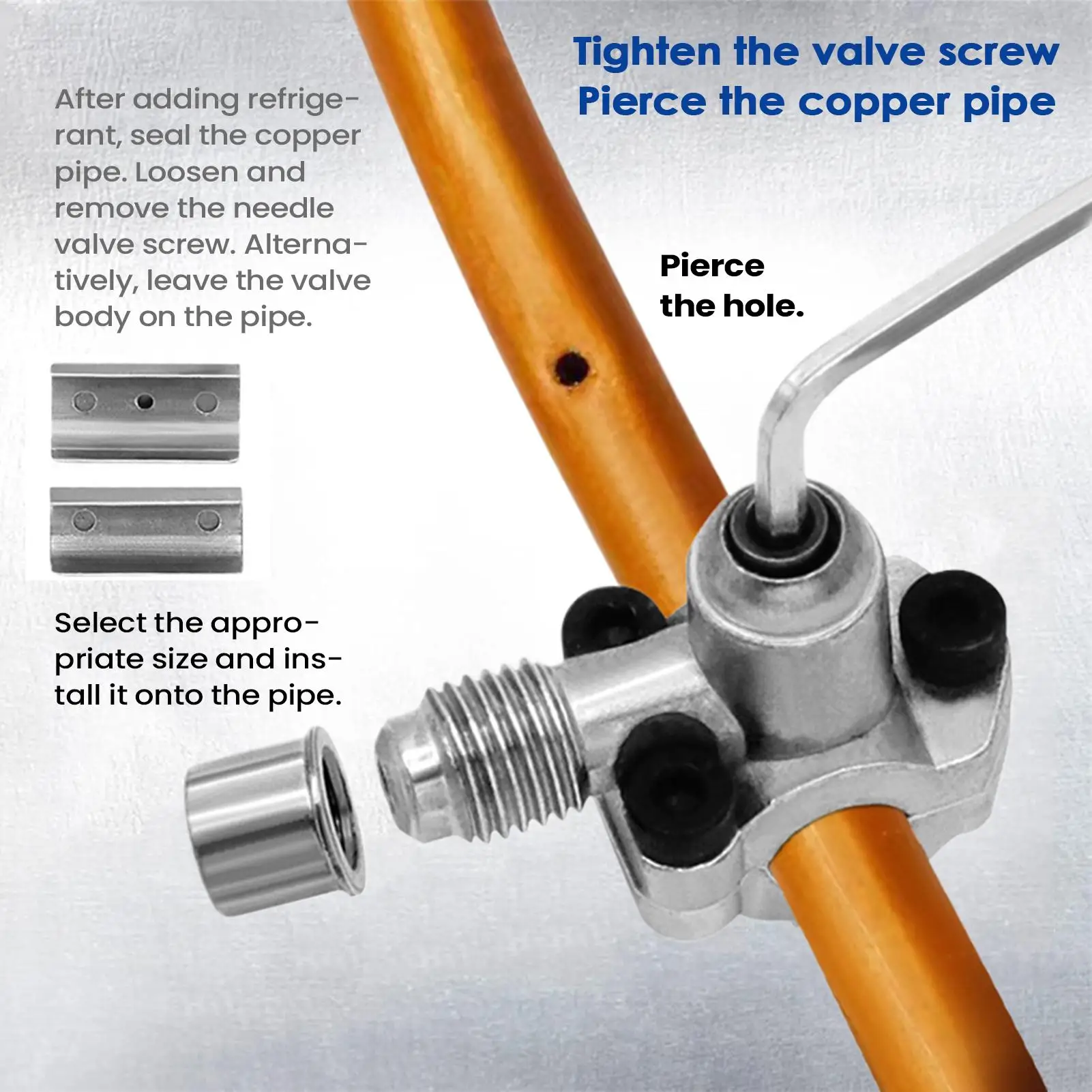 Line Piercing Valve Kit Bpv-31 Maintenance Zinc Alloy Refrigerator Tap Valve Replacement for 6 to 10MM Copper Tubes