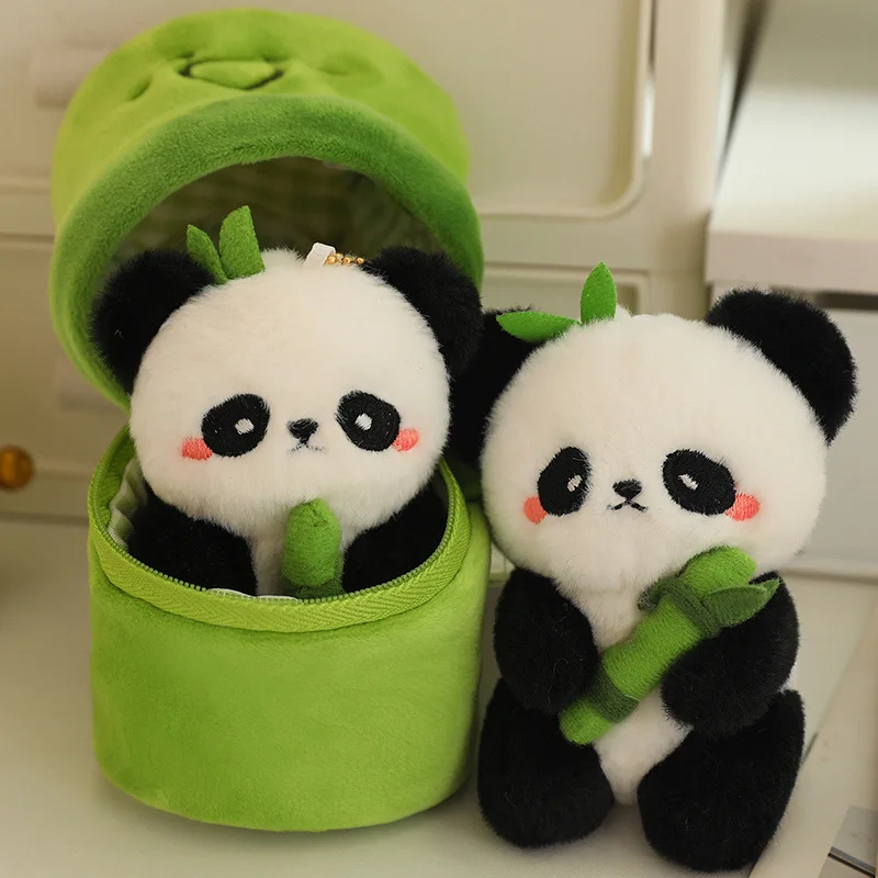 10cm Bamboo Panda Plush Toys Kawaii Small Pendant Stuffed Animals Soft Doll Fluffy Panda Bag Decor Birthday Gift Toys for Girls