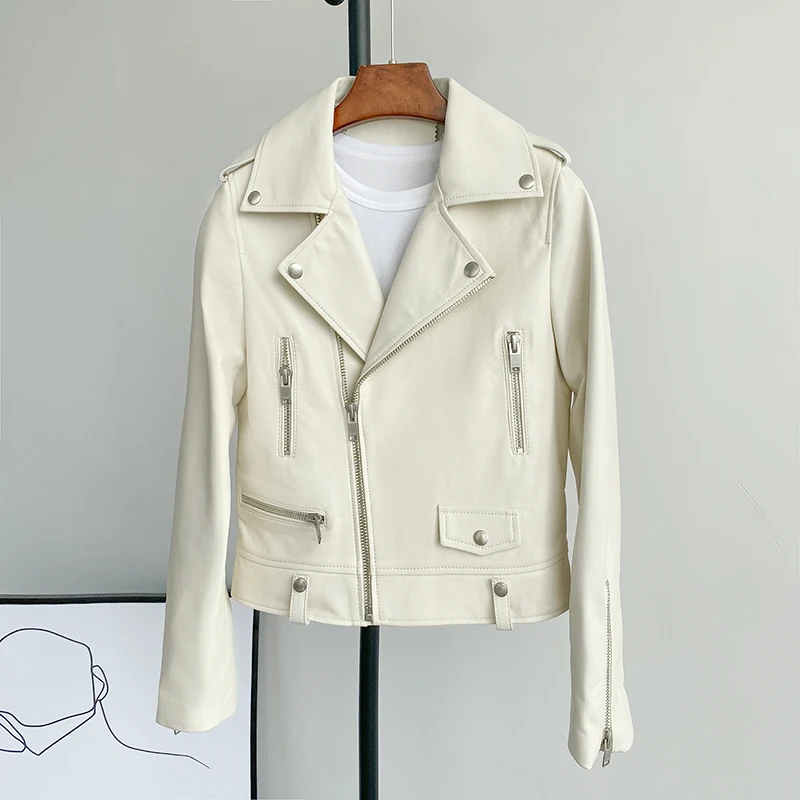 Abrigo de piel auténtica para mujer y niña, Chaqueta corta de piel de oveja auténtica, ropa a la moda, JT3325, 2023