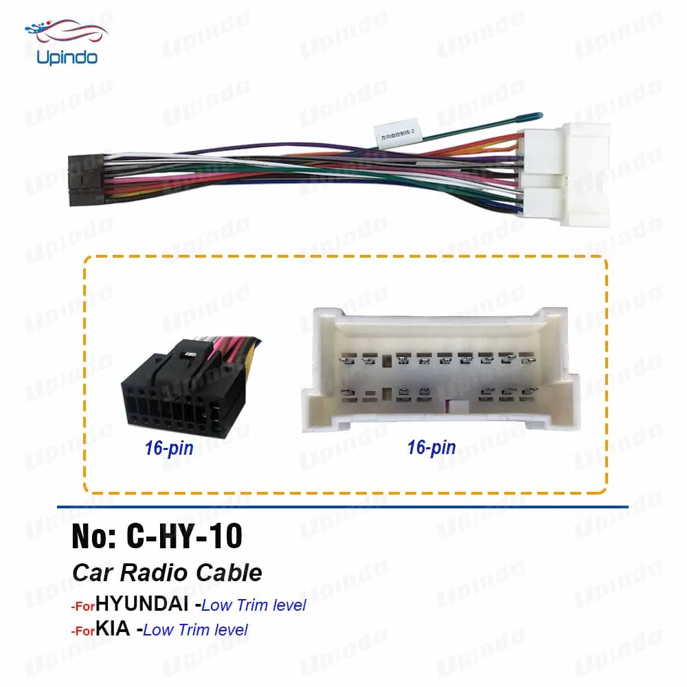Car Radio Cable CD Player Power Wiring Harness Android Head Unit 16pin Connector for Hyundai Getz KIA Cerato Spectra