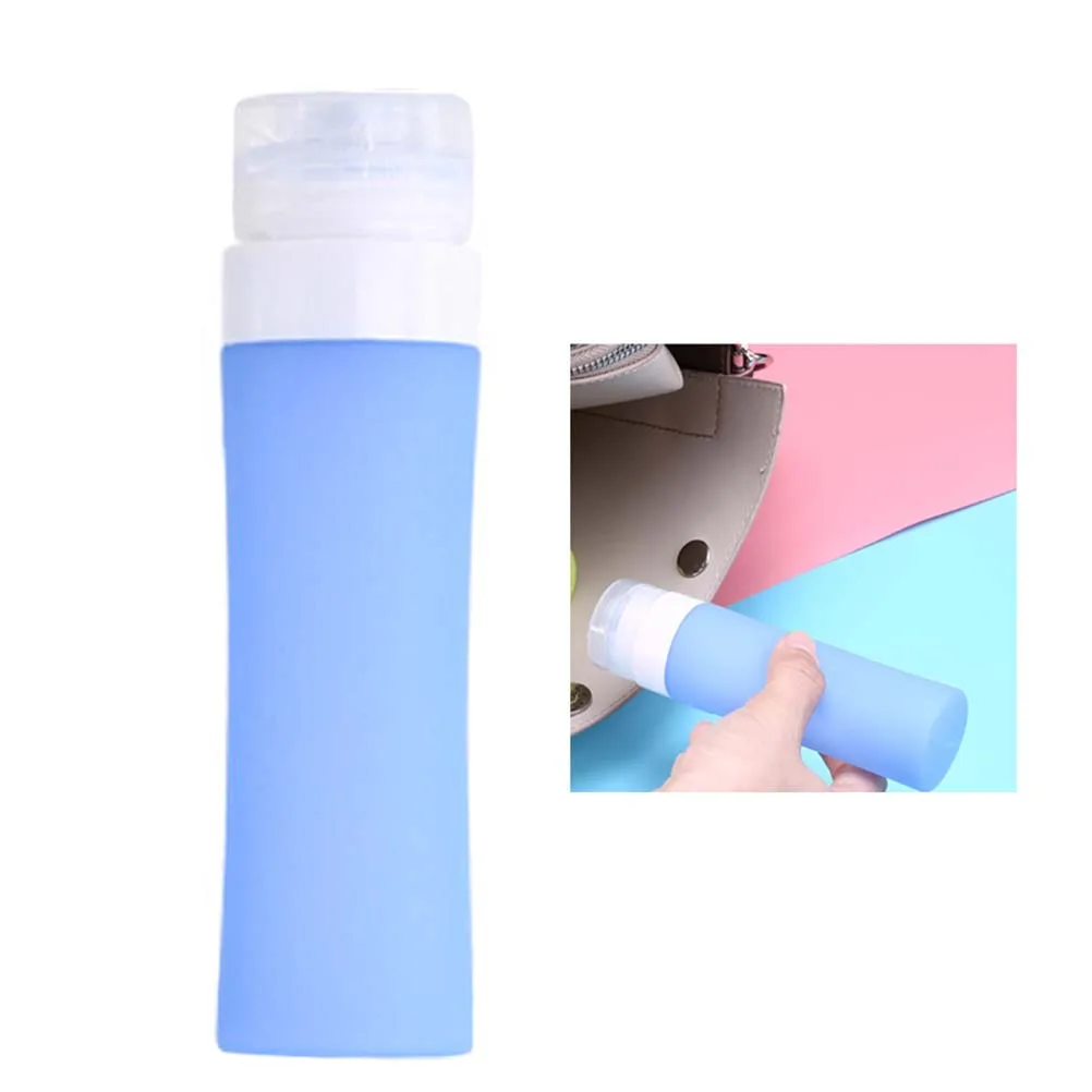 

Travel Bottles for Toiletries Silica Gel Silicone Filling Blue Shampoo Dispenser Containers