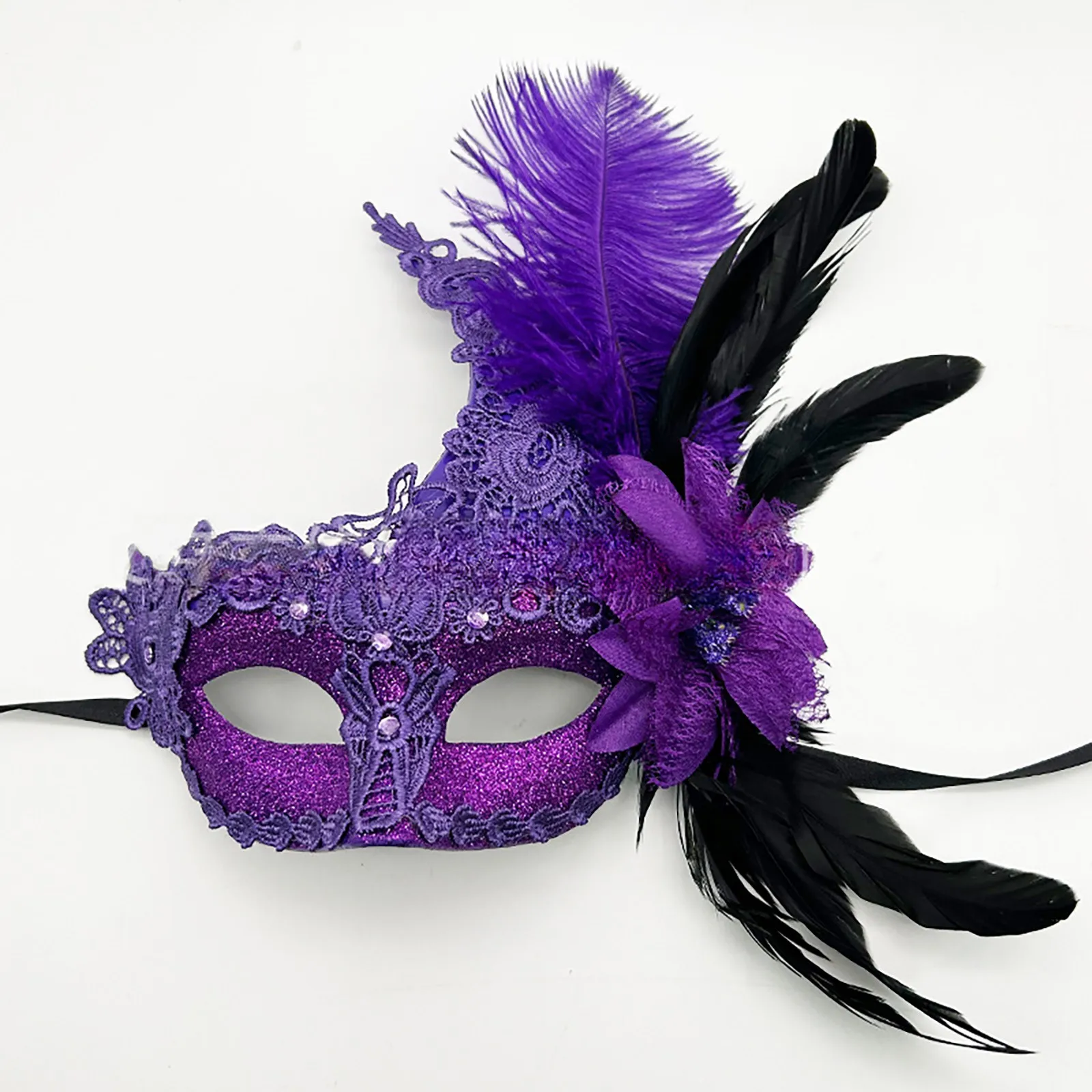 Venice Adult Masquerade Princess Mask Women Luxury Peacock Feathers Half Face Mask Party Performance Carnival Cosplay puntelli