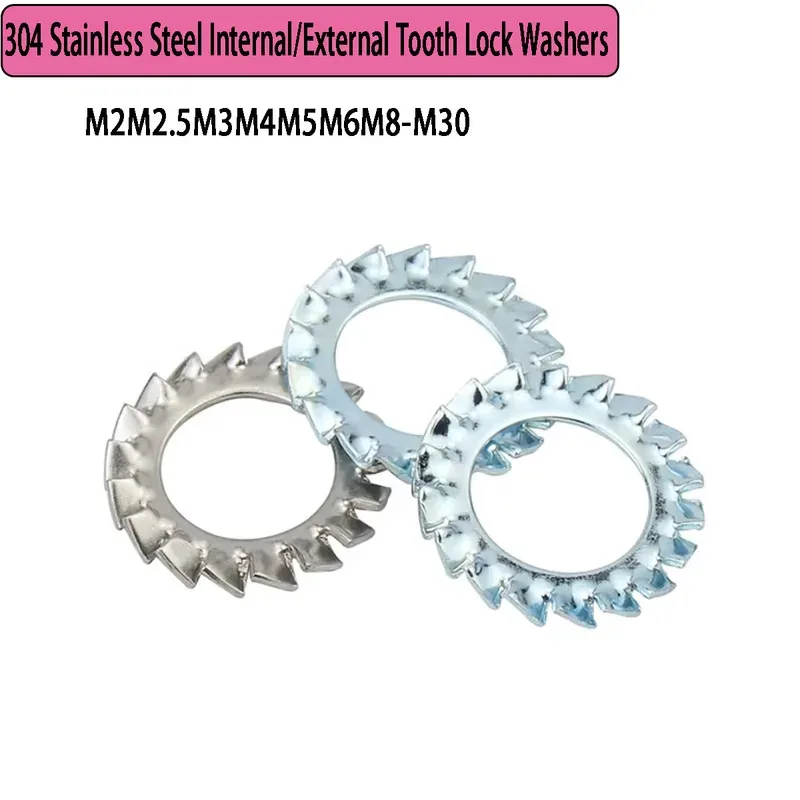 

Internal External Tooth Lock Washers 316 304 Stainless Steel Anti Slip Stop Washers M2 to M30