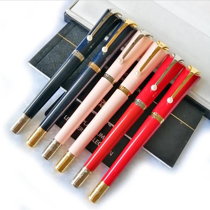 

MB Rollerball Ballpoint Pen With Luxury Pearl Clip Special Edition Of MM Black/Pink/Red Colors Writing Smooth Great Actress