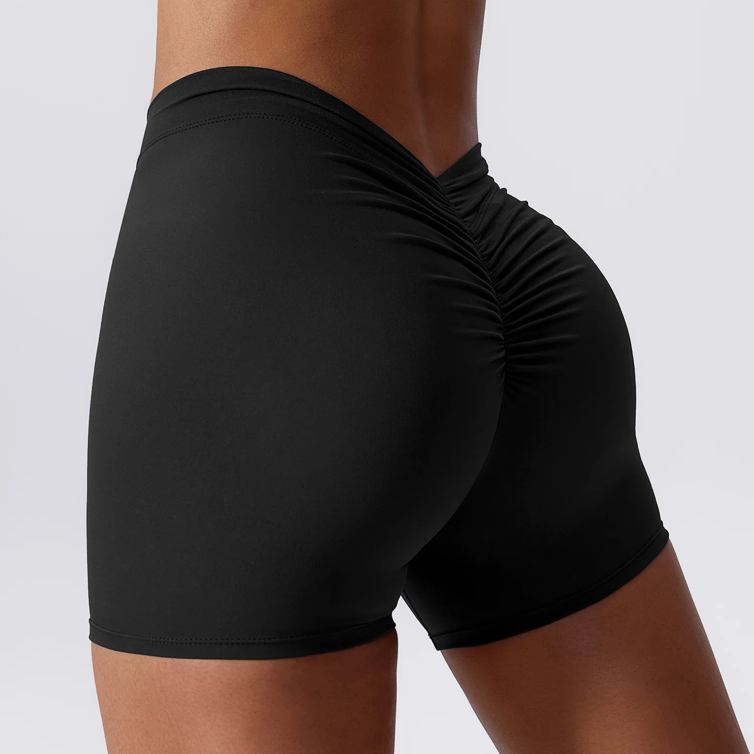 Women's Sexy Stretch Yoga Shorts With Hip Lifting And Abdominal Tightening Tight Fitness Wearing Running Pants Externally