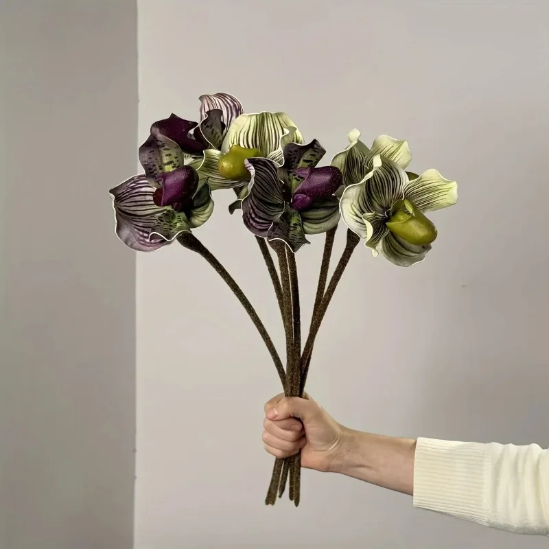 3D Printed Paphiopedilum EVA Hand Slipper Orchid Decorative Flower Arrangement