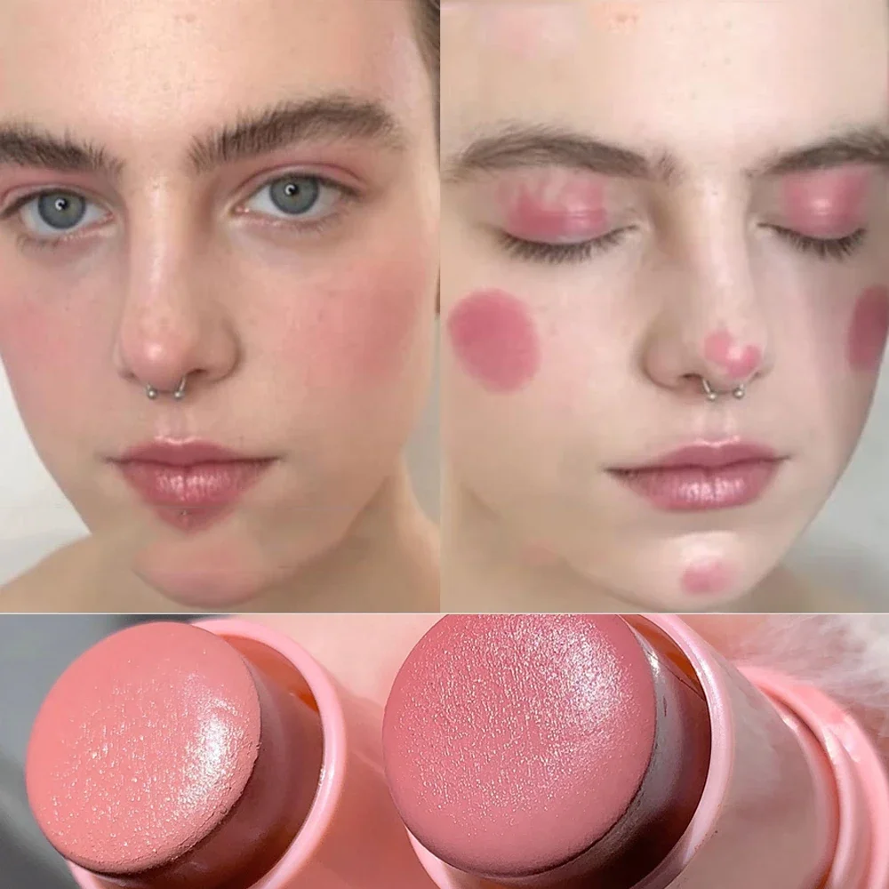 Girly Blush Stick Natuurlijke Matte Gemakkelijk Te Dragen Zachte Blusher Waterdichte, Duurzame Verhelderende Gezichtscontouren Blush Koreaanse Make-Up