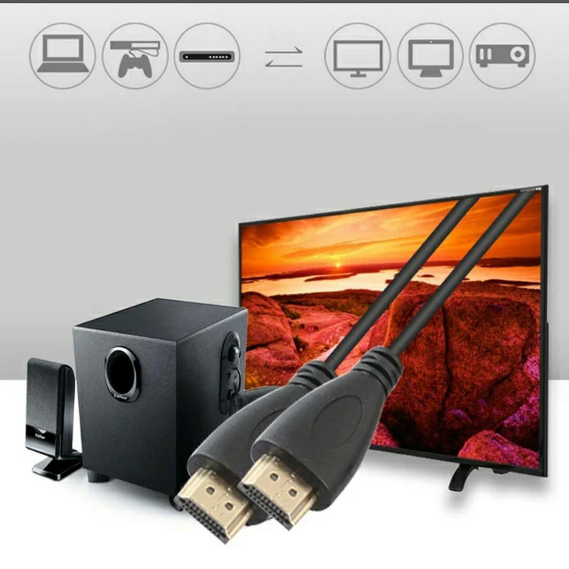 Lungfish kabel HDMI o dużej szybkości transmisji-kompatybilny 1.4 1080P 3D pozłacany do projektora LCD TV, pudełko 1M 1.5M 2M 3M 5M 7.5M 10M