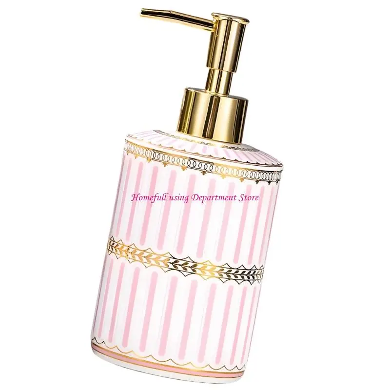  Bath Sink Hand Wash Bottle Gold Lotion Dispenser with Elegant Pattern for Guest Bath, Powder Room, and Daily Family Home Use
