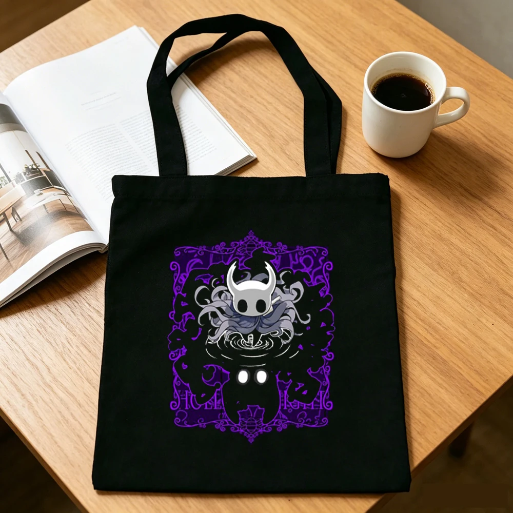 Hollow Knight tote bag foldable shoulder  y2k shopper reusable femme