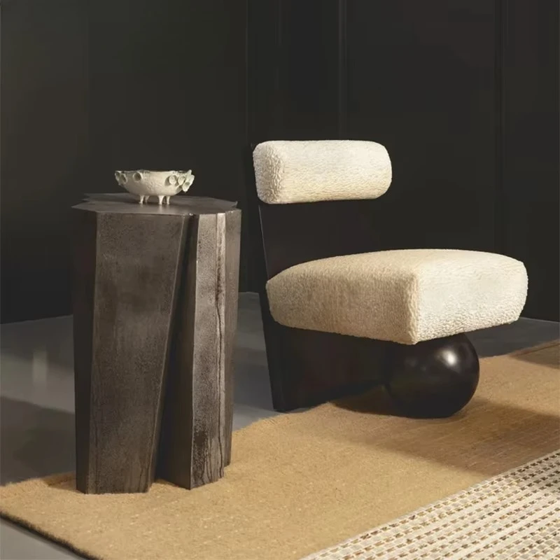 Simple design home villa hotel, lobby wooden frame upholstered, leisure chair living room accent chair