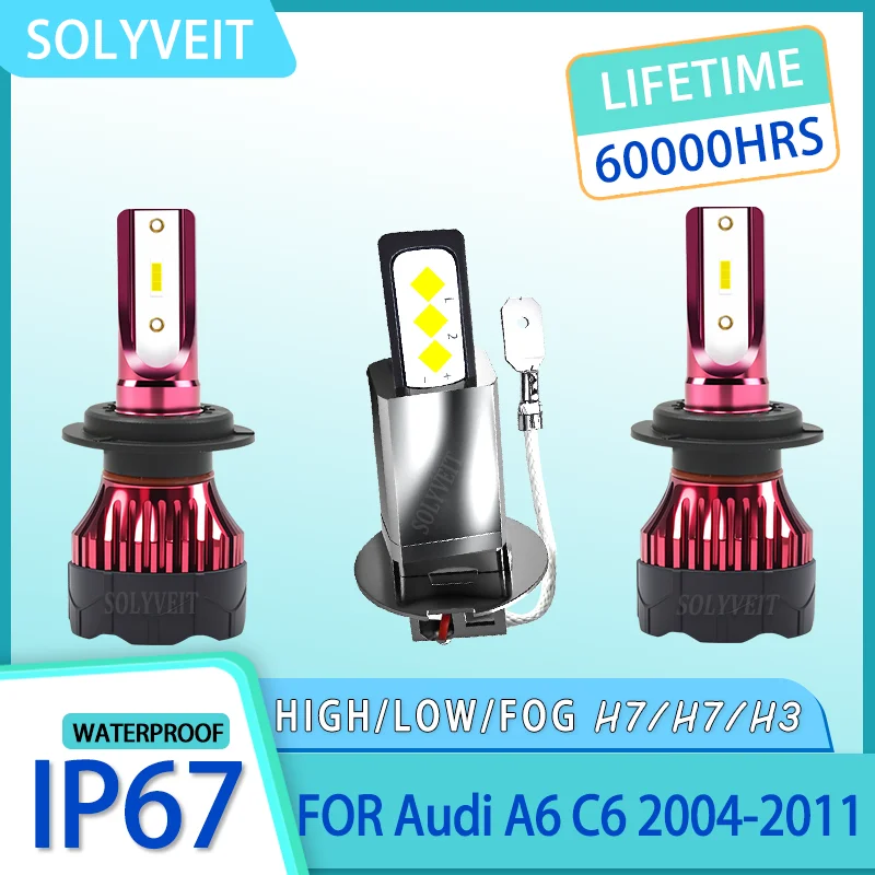 

Clearer and More Durable reliable H7 H7 H3 HIGH LOW FOG LED Headlights For Audi A6 C6 2004 2005 2006 2007 2008 2009 2010 2011