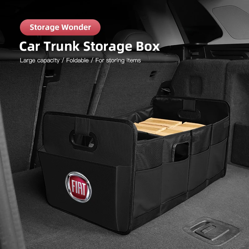 Large Capacity Foldable Car Trunk Storage Box For Fiat Abarth 500e Panda Tipo FR Argo Freemont Viaggio Bravo Punto Doblo Pulse