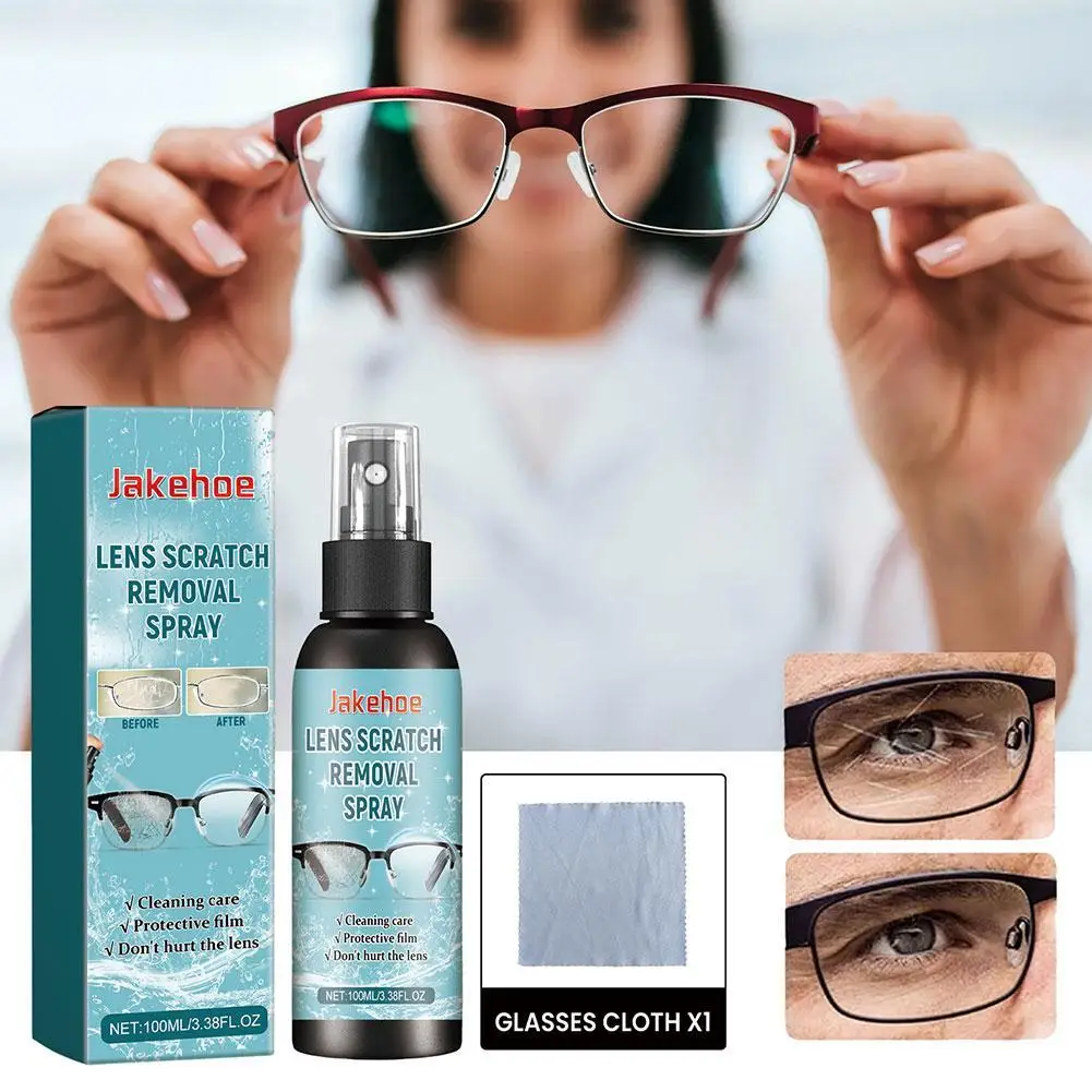 Glass Cleaner Lens Cleaner Glasses Sunglasses Eyeglass Cleaning Solution Anti Fog Spray Eyeglass Scratch Removal Spray 100ML