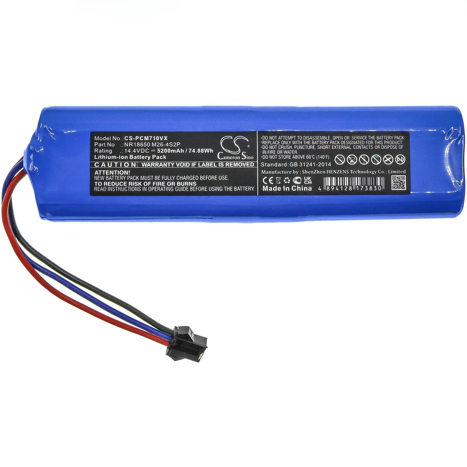 Cameron Sino 5200mAh Vacuum Cleaner Battery SUN-INTE-181 for Xiaomi Viomi S9, Viomi D800, For Viomi alpha 2 Pro, VXVC15-JC