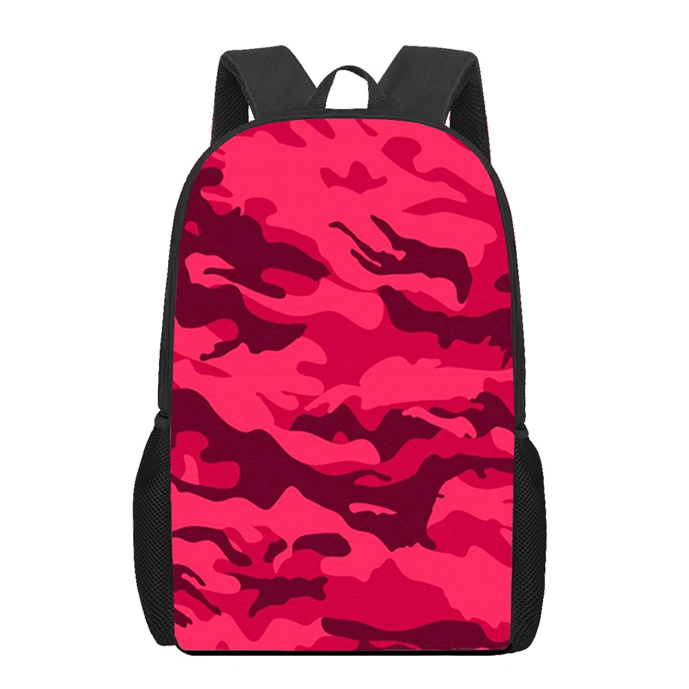 Green Camo Army Camouflage 3D Print Bookbag Boys Girls 16 Inch School Backpack Kids Teenage Children Primary Student School Bag