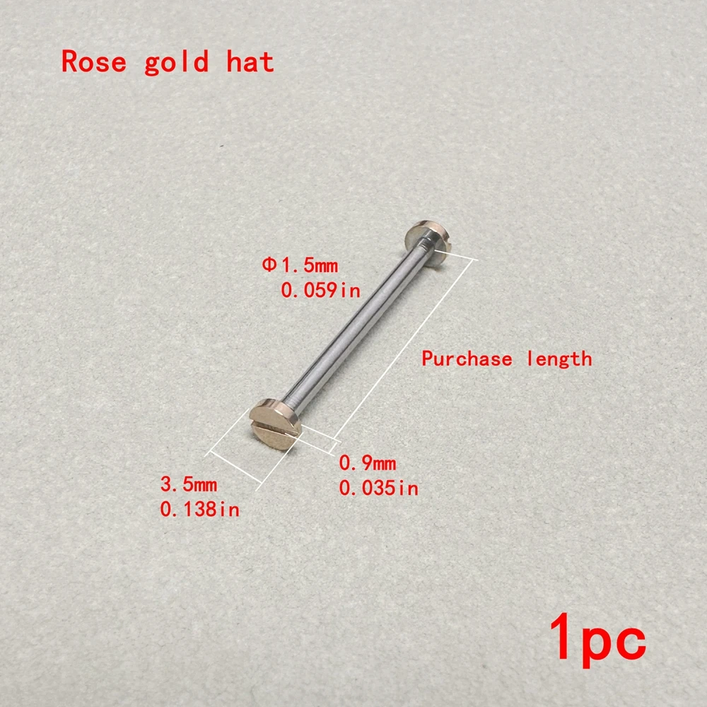 Vite per orologio diametro 1,5/0,059 Oro rosaSupporto cinturino in acciaio inossidabileParti di manutenzioneFissaggio per cintura/cintura in acciaio