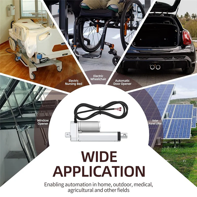 A76K Lineaire Actuator 12V 330Lb/1500N Zware 6Inch Lineaire Beweging Actuator Hoge Snelheid 10Mm/S Snelle Elektrische Actuator IP54