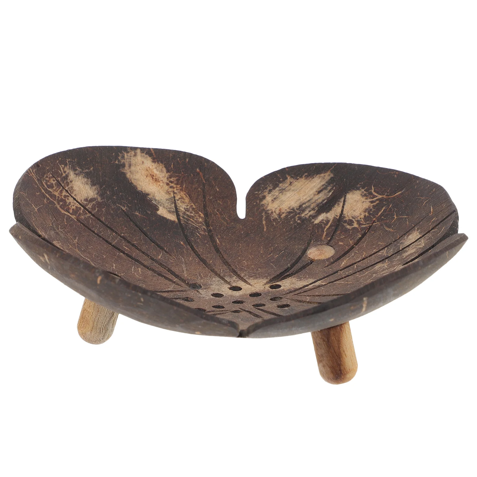 Creative Soap Holder Coconut Shell Dish Shower Bar Shampoo Container Self Draining Bathroom Kitchen Decorative Petal Design