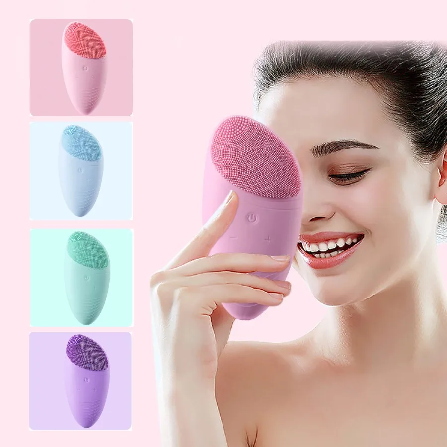 Face Brush Super Soft Scrubber Silicone Facial Cleanser Waterproof Vibrating Body Cleaning