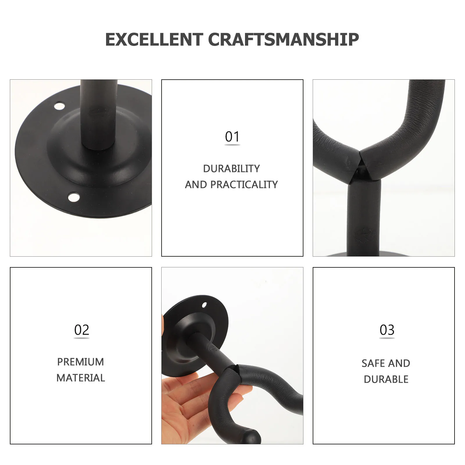 

2Sets Bass Guitar Wall Mount Hooks Sturdy Holder for Ukulele Guitar Storage Home Shop Display Ukulele Wall Stand