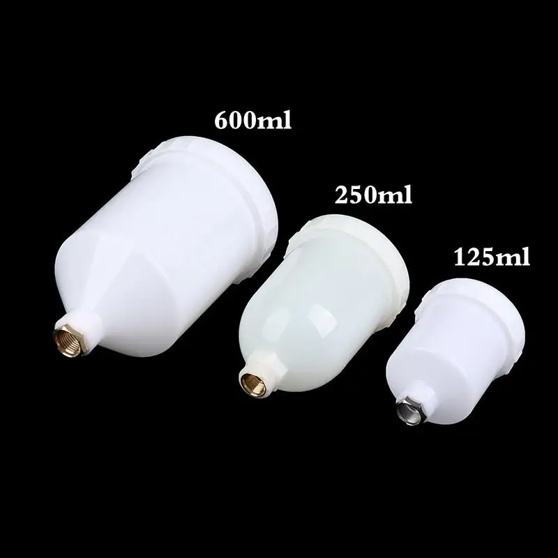 

125/250/600ml Plastic Spray Paint Cup Sprayer Cup Air Gravity Feed Paint Spray Pot Thread Connector For Spray Gun Parts