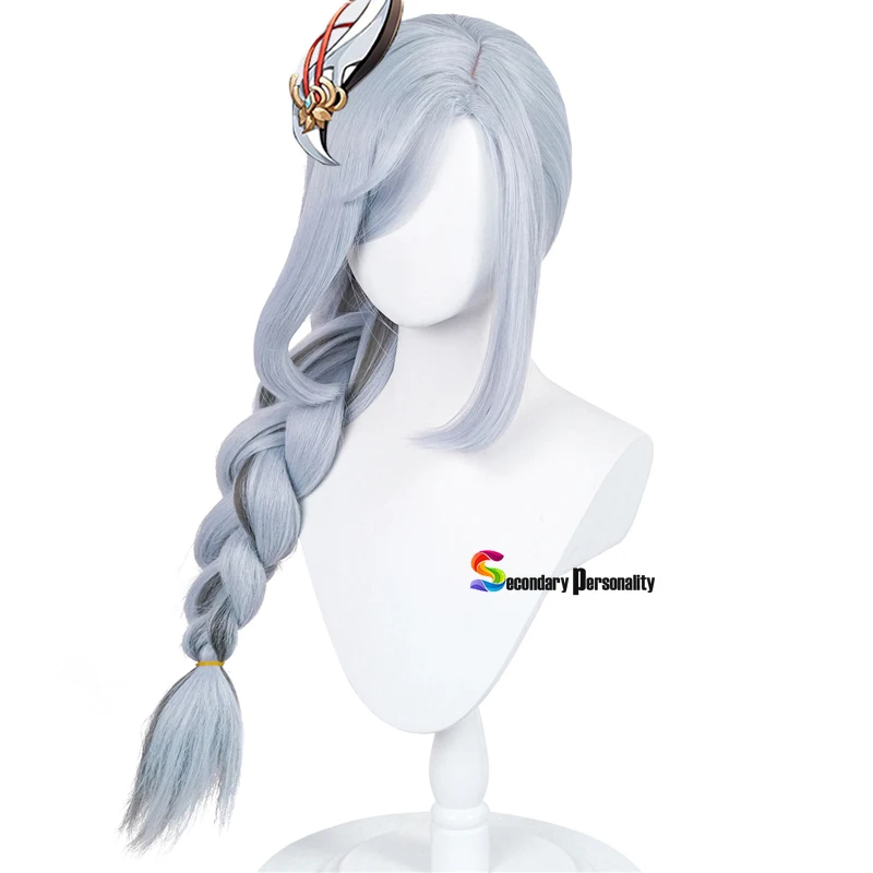 

2022 Game Genshin Impact ShenHe Cosplay Wig Gradient Long Braid Heat Resistant Synthetic Hair Shenhe Role Play Woman Wig
