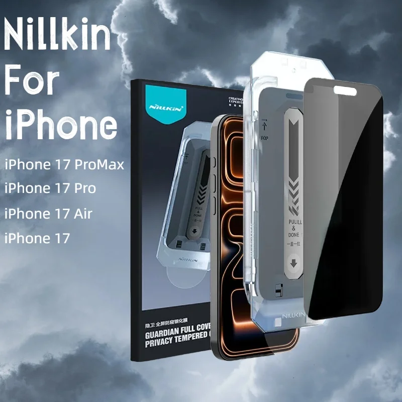 

NILLKIN для iPhone 17 Pro Max Защитная пленка из закаленного стекла с защитой от подглядывания для iPhone 17 Pro для iPhone 17, пленка с инструментом