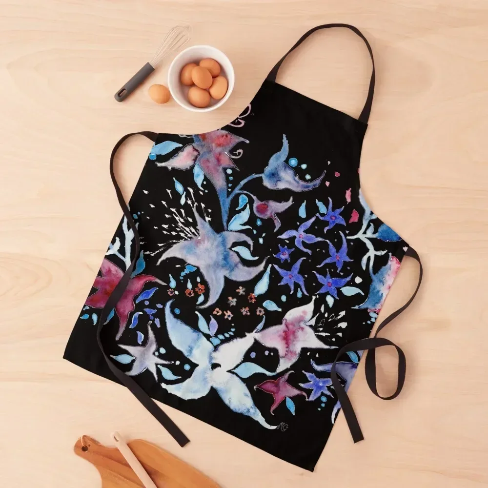 

Dreamy flowers Apron Kitchen Handle For Women Waiter Uniforms Apron