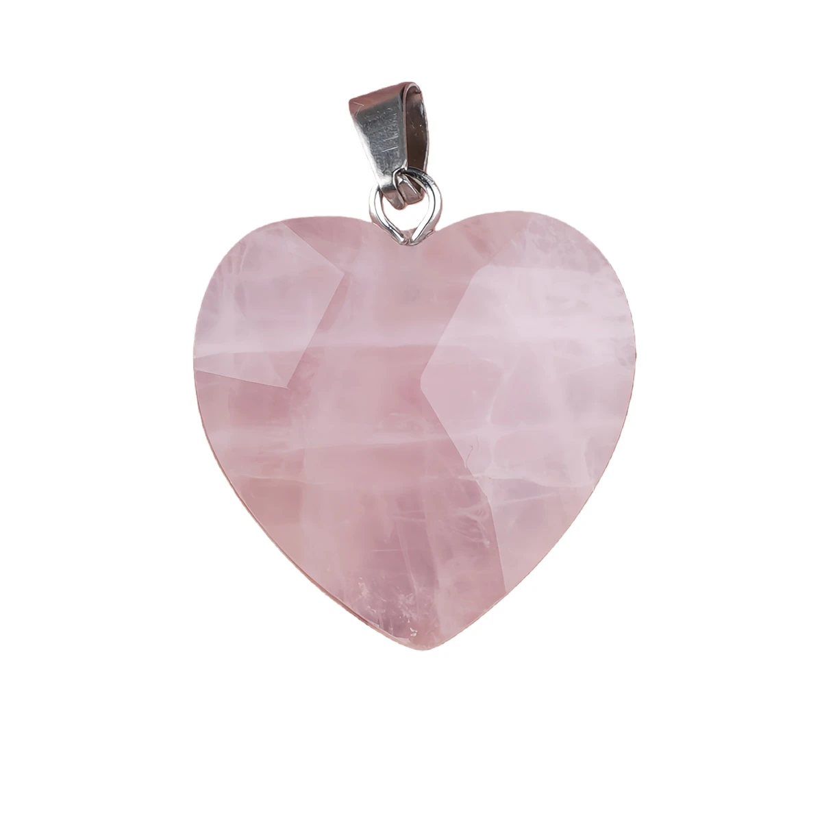 ارتفع الكوارتز 20 مللي متر الأوجه الحب القلب الأحجار الكريمة قلادة النساء الرجال اليدوية مشتهى كريستال قلادة حُليات المجوهرات #1