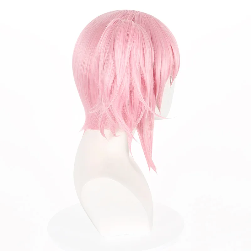 شعر مستعار صناعي قصير وردي اللون لفتاة Madoka Kaname السحرية أنيمي زي حفلة الهالوين ألياف مقاومة للحرارة