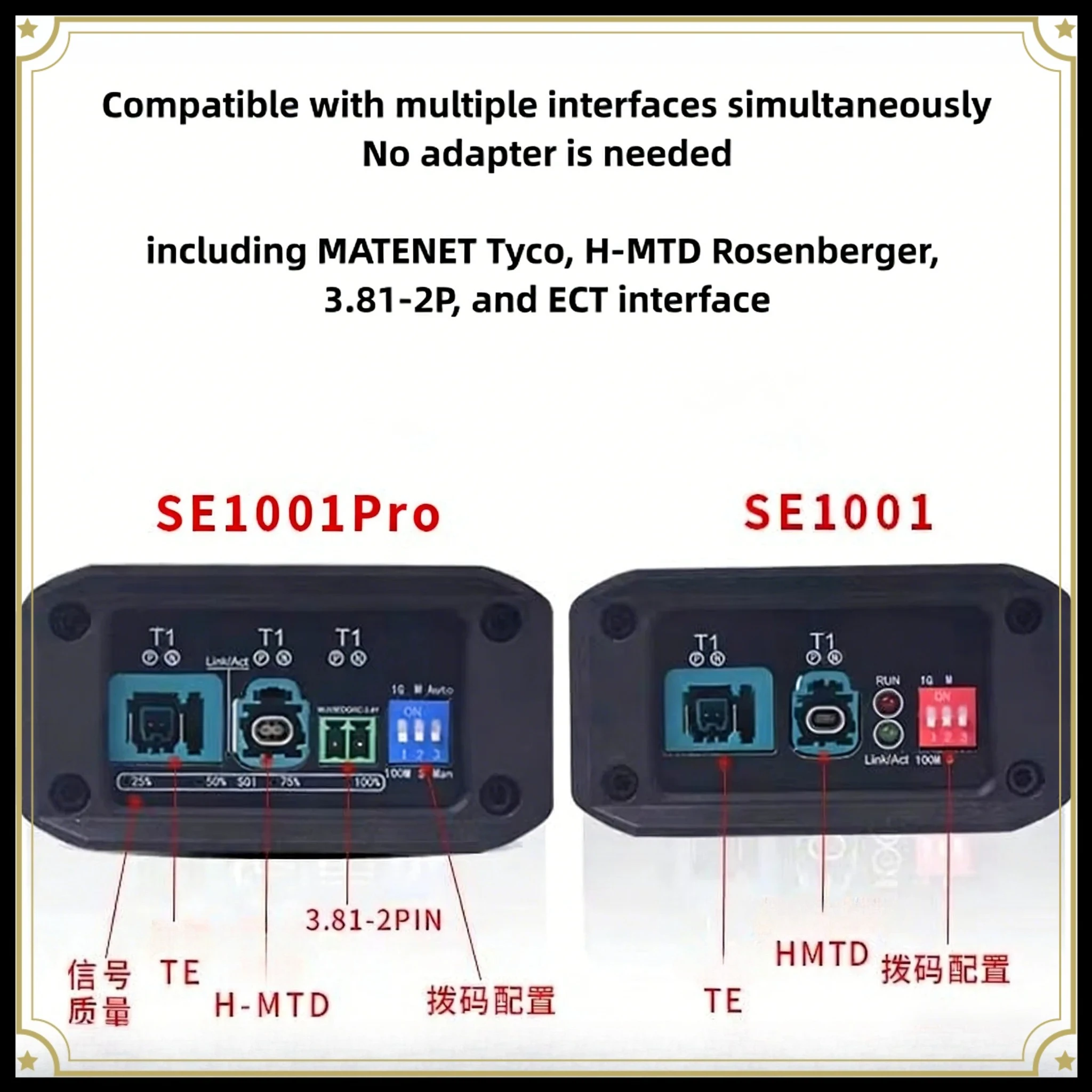 Car Ethernet Converter with SQI Signal Quality Indicator Test Speed of 949 Mbps Supports TeslaLegacy Mode