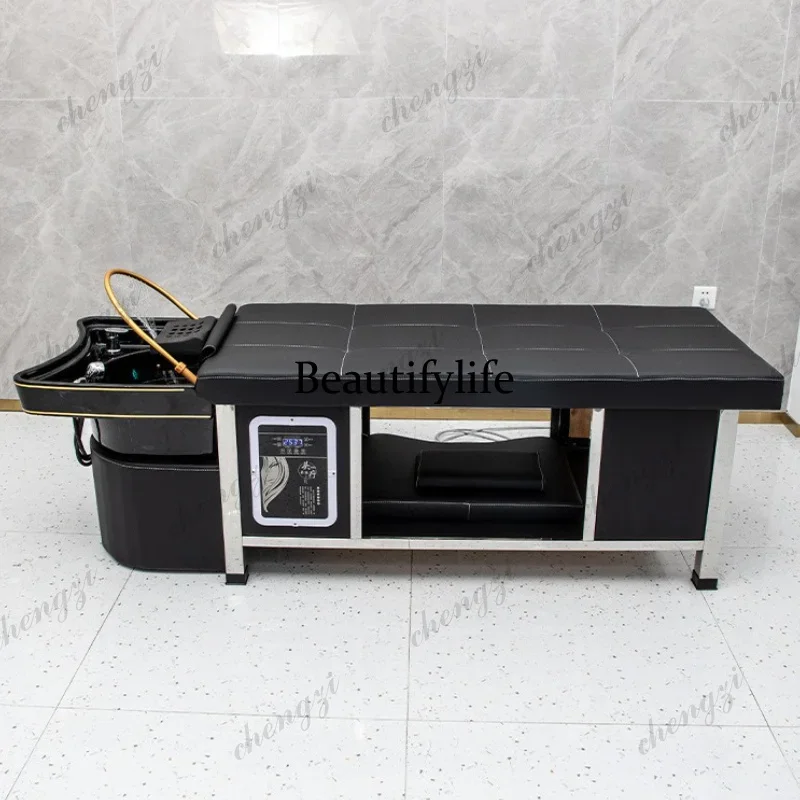 Z138 Sink Equipment Shampoo Chair Massage Stylist Ear icking Comfort Shampoo Chair Lounge U Leather Furniture