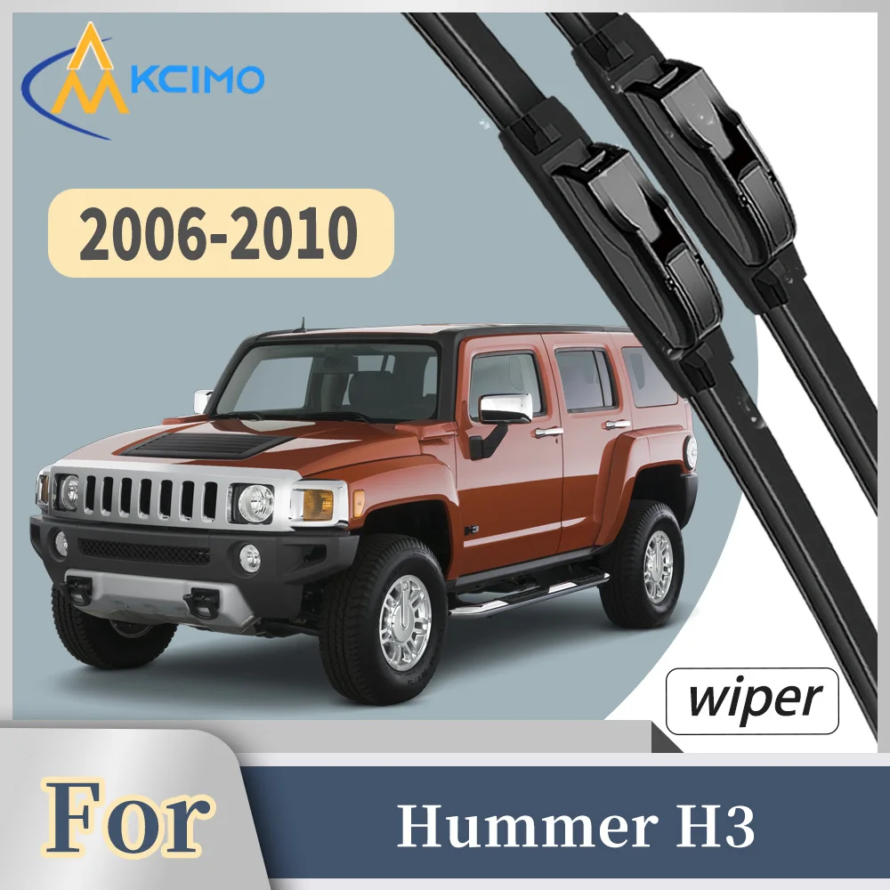 

Premium Rubber Front Windscreen Wiper Blades For Hummer H3 2006-2010 Quiet Smooth Wiping Waterproof Windshield Kit 2Pcs