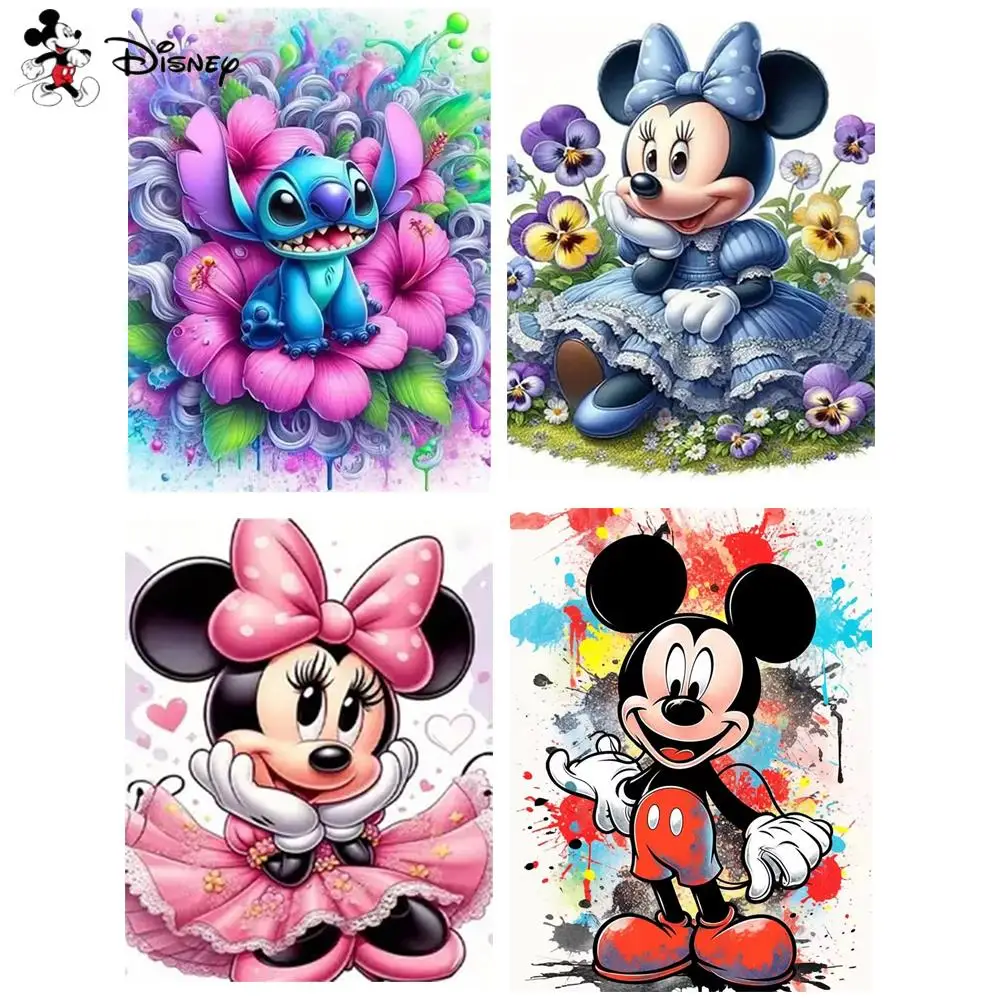 مجموعات الطلاء ديزني حسب أرقام غرزة فلورا التوضيح DIY لوحة زيتية رقمية الحيوان Artcraft Handpaint ديكور المنزل
