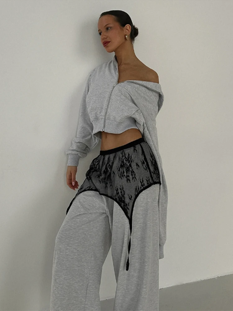 Sexy Lace Women Short Skirt Black High Waist See Through Loose Female Fart Curtain 2026 Summer Autumn Streetwear Lady Skirts New