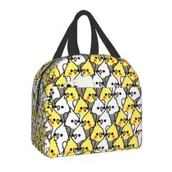 Parrot Birds Cockatiel Squad Bolsa de almuerzo aislada impermeable refrigerador de animales caja de almuerzo térmica Tote para mujeres niños escolares