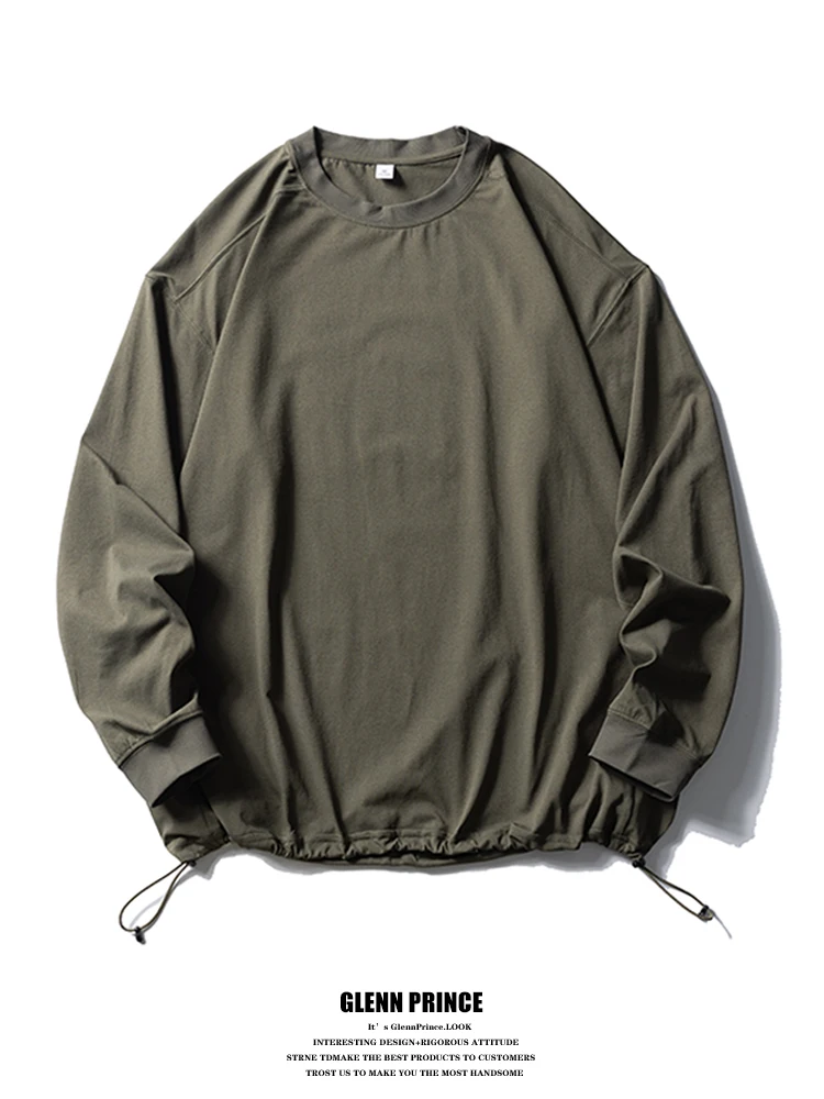 T-shirt lunga Sve dalla vestibilità ampia Sport all'aria aperta da uomo Qui Dry Casual Sle Pure Color Dstring Crew Ne Top di GPstudio