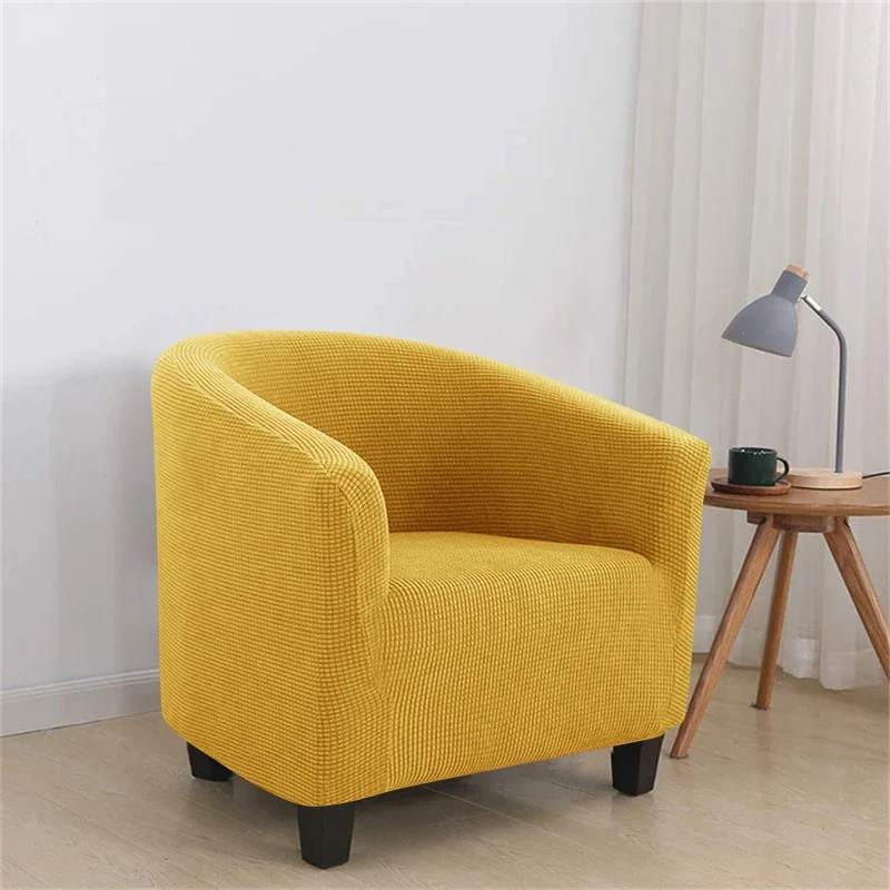 1pc Soild Color Bath Tub Sofa Covers Cover Polar Fleece Single Armchair Chair Elastic Couch Slipcovers for Club Home Office