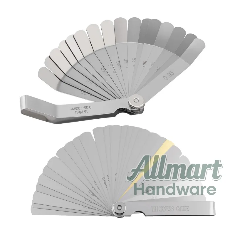 

2-piece plug measuring kit 0.05-1 mm 0.04-0.88 mm metric and imperial proportional filling plug measuring gap