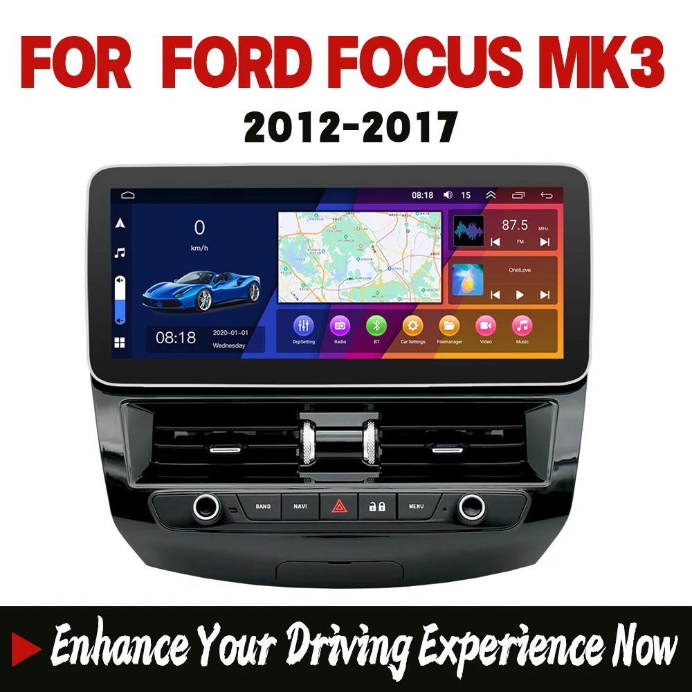

12.3" Android 13 Car Radio for Ford Focus MK3 2012-2017 Multimedia Wireless CarPlay GPS DSP 4G LTE Stereo Head Unit 4+64G