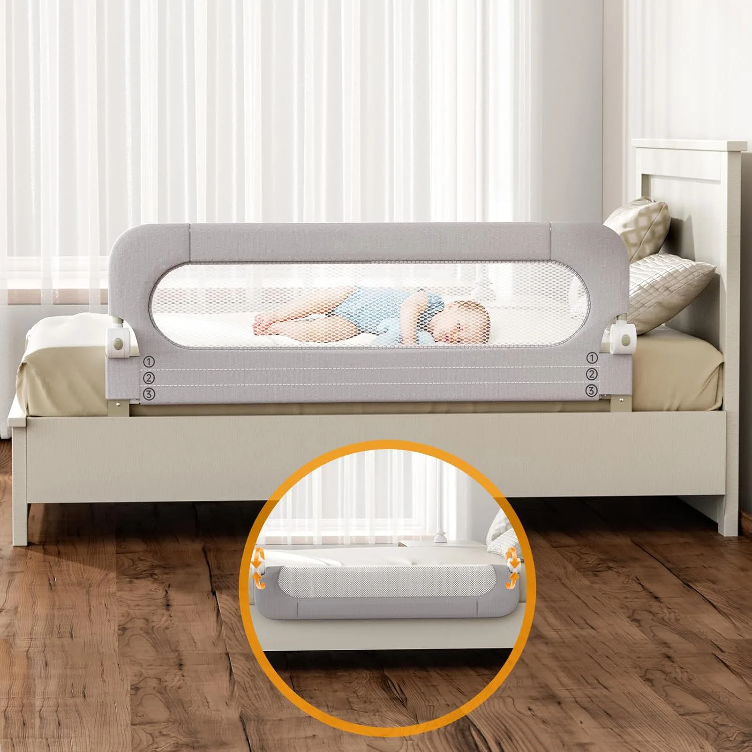 Babyfond Bed Fence Baby Anti-drop Guardrail Crib Guardrail Bedside Bed Children Single Side Side Side Bed Stall