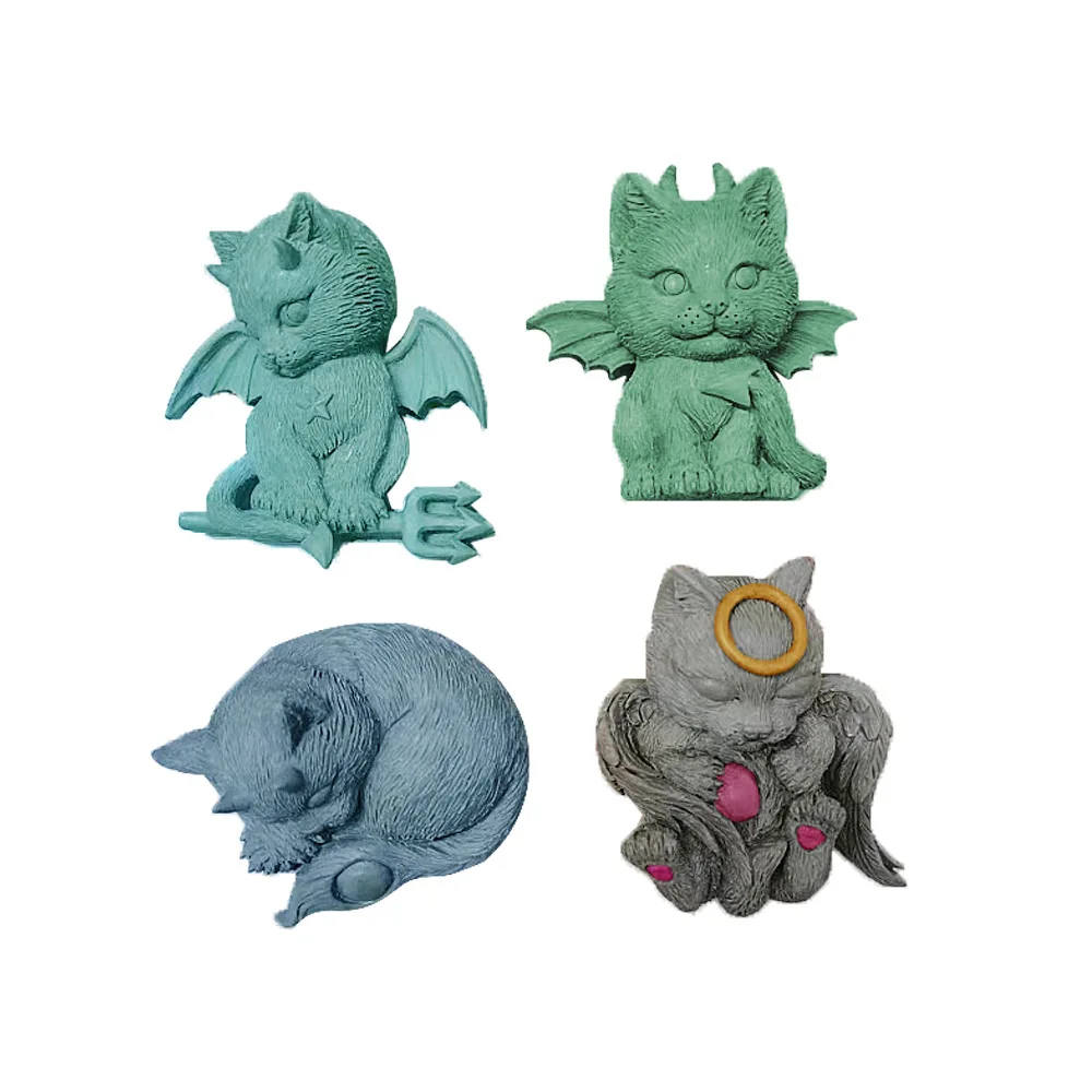 

Маленькая монстр-кошка, серия Devil Cat, форма для ароматических свечей, диффузор, гипсовая ароматическая силиконовая декоративная форма