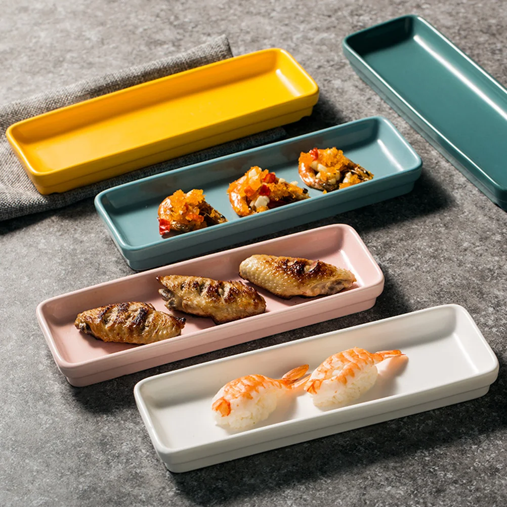 

Serving Dishes Entertaining Tray White Platter Snack Plate Ceramics-washing-set- Trays for Food