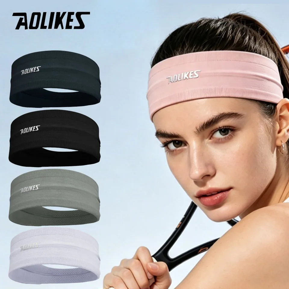 AOLIKES Women Men Elastic Sports Headbands Sweat Absorption Headdress Anti Slip Yoga Hair Band Quick Dry Yoga Running Sweatband