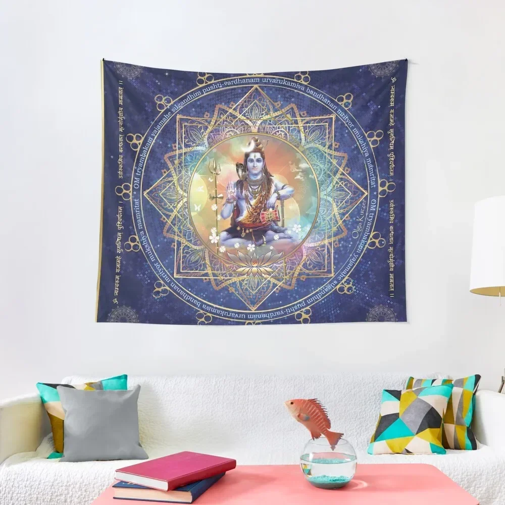 

Shiva Mahamrityunjaya -Health, Peace in Life & Prosperity Tapestry Room Decorations Aesthetic Wallpaper Tapestry