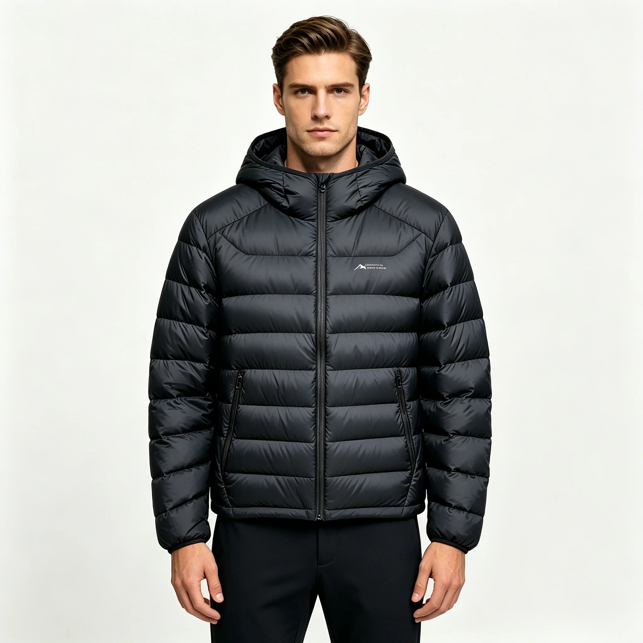 Unisex 85% Goose Down Hooded Down Jacket Lightweight Quilted Puffer Coat 3 Seasons Warm Windproof Casual Outerwear